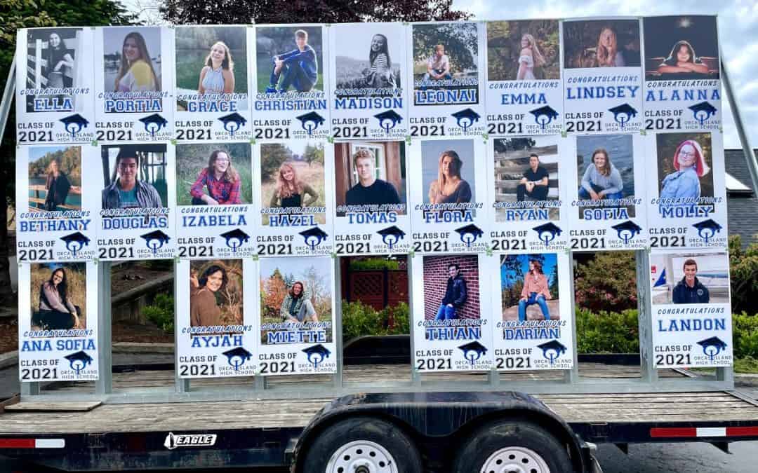 Posters of Seniors on trailer