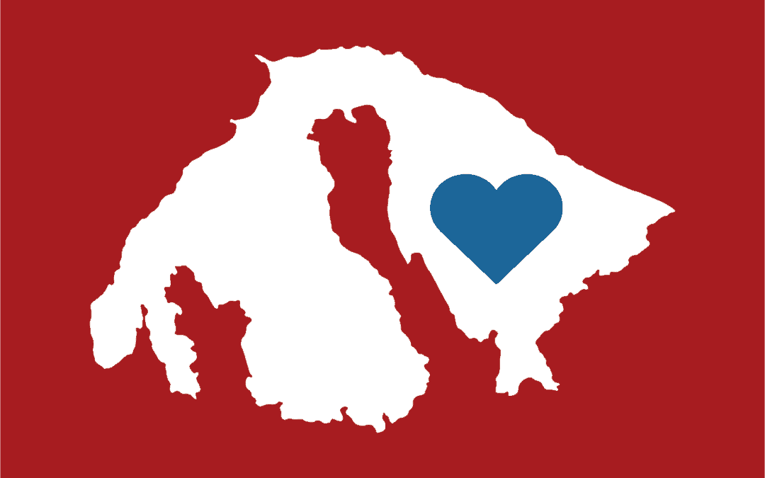GiveOrcas graphic with heart on island