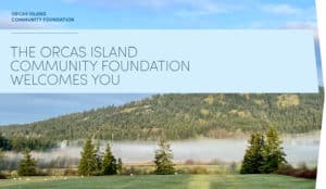 OICF Welcomes You cover image with Turtleback Mountain, fog and sheep in field