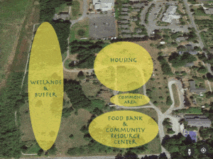 Aerial view of property for sale with bubble diagram overlaid