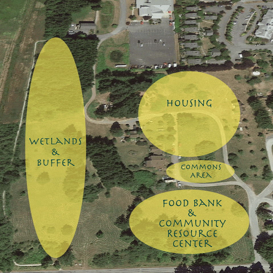 Arial view of map of property for sale with bible diagram overlaid